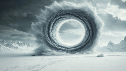 Aufkleber - Mesmerizing swirl of glacial shards arranged in spiraling fractals, intense detailing, strong