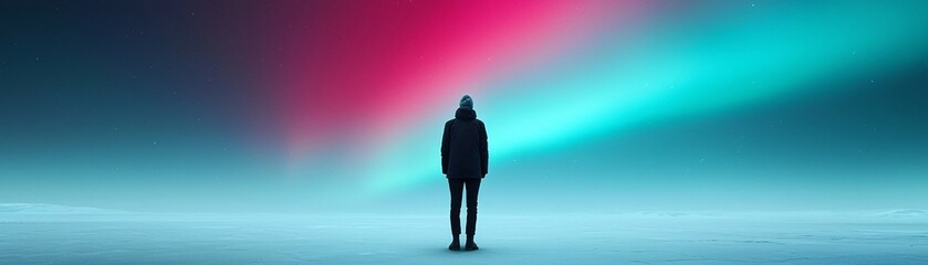 Poster - a mesmerizing aurora borealis dancing across the night sky, vibrant shades of green, blue, and viole