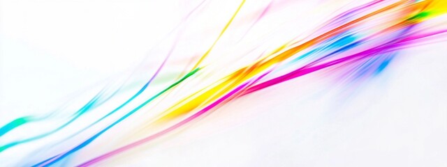 Poster - Streaks of vivid colors swirl majestically across a pure white background, embodying a sense of freedom and artistic expression while radiating happiness and vibrancy