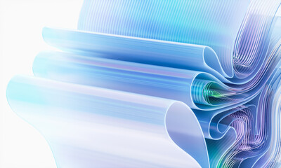 Poster - 3d rendering of abstract digital layered crystal glass background. digital technology concept.