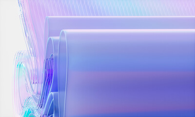 Poster - 3d rendering of abstract digital layered crystal glass background. digital technology concept.