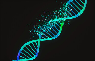 Aufkleber - Abstract 3d dna on isolated background. digital technology. bio tech. 3d rendering