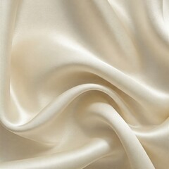 Poster - Luxurious smooth cream-colored satin fabric with soft folds and elegant draping. Perfect for backgrounds, textures, fashion, and interior design inspirations.