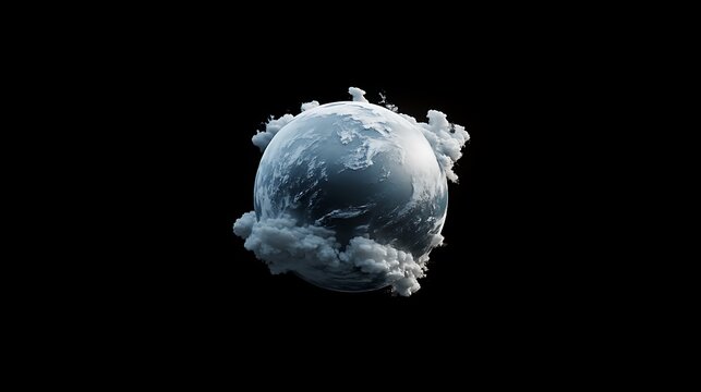 Gloomy Planet: A 3D Render of a Cloudy World