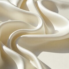 Poster - Luxurious smooth cream-colored satin fabric with soft folds and elegant draping. Perfect for backgrounds, textures, fashion, and interior design inspirations.
