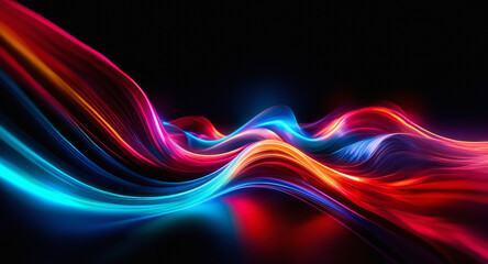 Wall Mural - abstract flowing light streaks in vibrant colors create a dynamic and visually striking design again