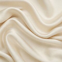 Poster - Luxurious smooth cream-colored satin fabric with soft folds and elegant draping. Perfect for backgrounds, textures, fashion, and interior design inspirations.