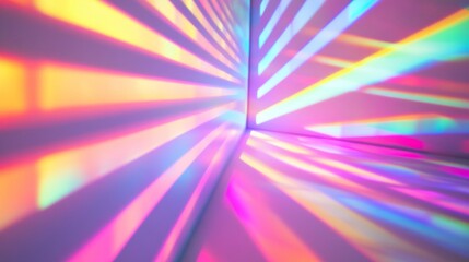 Poster - Radiant hues of the rainbow burst forth from a white background, painting walls with vivid colors. The playful interplay of light creates a captivating and joyful ambiance, enticing the imagination
