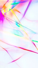 Poster - A brilliant display of rainbow colors sweeps across a bright white background, crafting an enchanting atmosphere filled with playfulness and energy. The colors intertwine, radiating joy