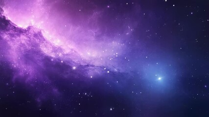 Wall Mural - majestic purple nebula with bright star in deep space. cosmic galaxy animation for science and space