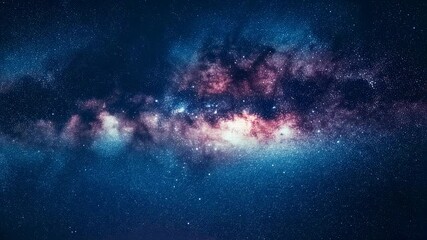Wall Mural - milky way galaxy with glowing cosmic dust and star clusters in deep space. astronomy and astrophotog
