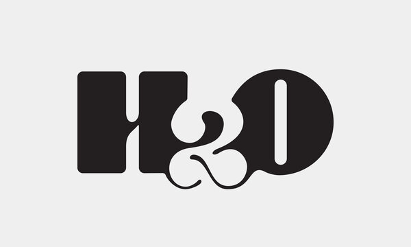 Fat lettering H2O for premium water, used negative space of number 2
