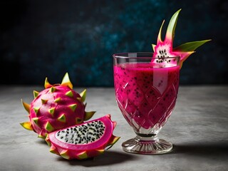 Wall Mural - a glass of dragon fruit juice