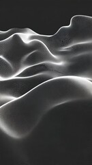 Poster - Abstract Monochrome Landscape: A Digital Wave of Dots