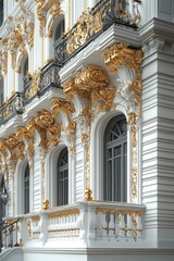 Wall Mural - Gilded balcony ornate facade elegant building