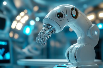 Aufkleber - Advanced robotic arm showcasing intricate design in a high-tech laboratory during a futuristic research project