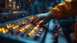 © kurostd - A gloved hand operates the futuristic looking control panel