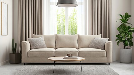 Poster - Modern Living Room Design Featuring Natural Light and Minimalist Furnishings in a Cozy Setting