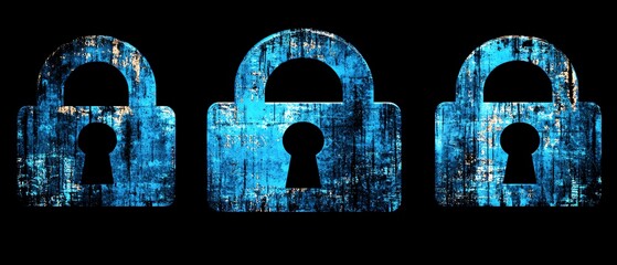 Poster - Digital security concept showing encryption symbols and digital locks with a blue cyber shield protecting against the dark web, symbolizing technology, privacy, and network safety