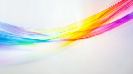 Poster - Colorful waves gracefully intertwine against a pristine white backdrop, evoking a sense of joy and creativity. The vibrant spectrum plays harmoniously, inspiring imagination and positivity