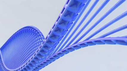 Wall Mural - 3D render illustration features a minimal geometric background with a blue wavy shape.