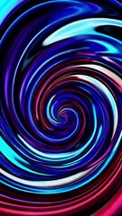 Poster - Vibrant swirling hypnotic abstract motion in dynamic colorful spiral patterns