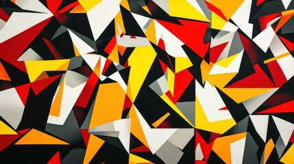 Poster - A jagged, angular pattern formed from multiple triangles, creating a bold, edgy design with sharp lines and vibrant colors.