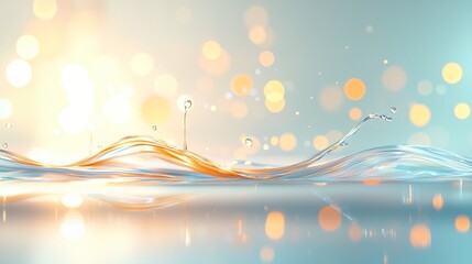 Poster - Captivating water wave action bright and dreamy background visual art serene environment close-up view fluid movement concept for seo impact