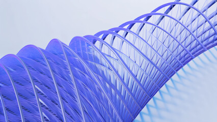 Wall Mural - 3D render illustration features a minimal geometric background with a blue wavy shape.