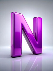 Sticker - 3d purple text N