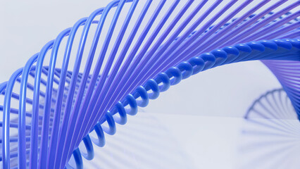 Wall Mural - 3D render illustration features a minimal geometric background with a blue wavy shape.