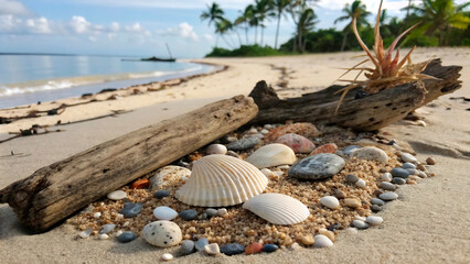 Poster - shells on the beach