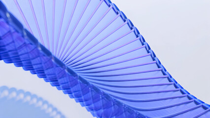 Wall Mural - 3D render illustration features a minimal geometric background with a blue wavy shape.