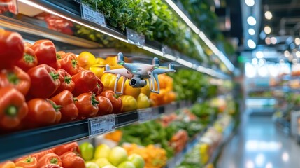 Poster - Food supply chain revolutionized with drone-assisted grocery transportation