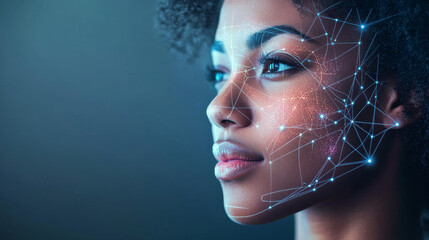 Poster - recognition technology vector illustration. face, voice, fingerprint recognizer. authentication syst