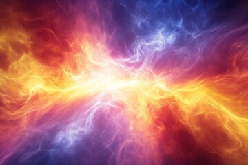 Poster - swirling colors create a dynamic explosion of energy in a cosmic backdrop