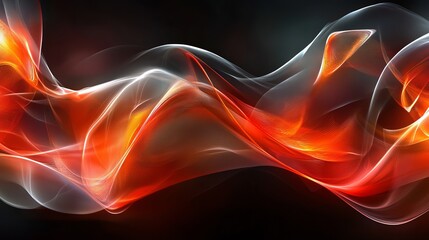 Wall Mural - Abstract Red Energy Flow, Vector Design with Smooth Transitions, Bright and Clear Visuals