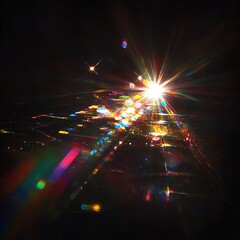 Poster - Vibrant Light Burst Exploding Across Dark Surface Abstract Background