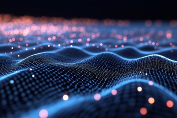 Poster - digital waves create a mesmerizing visual display of lights and patterns at night