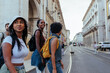 © bernardbodo - Tourists walking down street in lisbon, portugal, exploring city