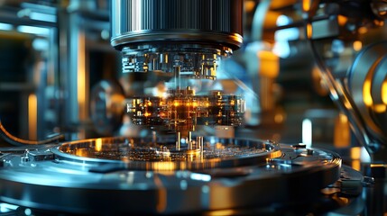 Poster - Advanced Futuristic Technology Machine Precise Engineering Industrial Automation Robotic System Complex Mechanism Detailed Modern Design High Tech    