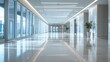 © Thi - Bright and spacious hospital hallway with glossy floors, creating a welcoming and hygienic environment.