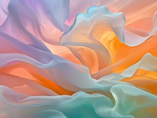 Poster - Abstract flowing colors digital art soft gradients artistic environment aerial perspective visual serenity
