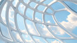 © enterdigital - A unique architectural structure featuring intricate white design against a blue sky.