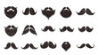 © Best_Seller - Silhouette vector mustache hair hipster curly collection beard barber and gentleman symbol fashion adult human facial gave vector illustration.
