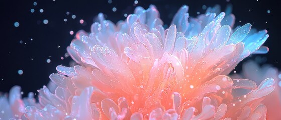 Poster - Underwater flora blooming ocean depths digital artwork vibrant colors close-up view nature's beauty