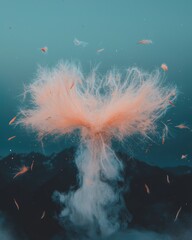 Poster - Vibrant explosion of colorful smoke nature abstract art underwater close-up creative expression