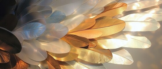 Poster - Artistic feather arrangement studio natural light close-up aesthetic design