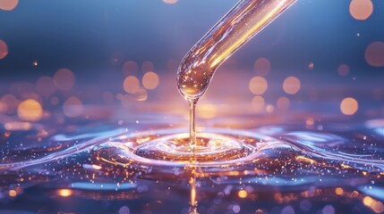 Poster - Captivating drop of liquid falling studio setting macro abstract concept