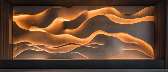 Poster - Dynamic wave wall art installation contemporary gallery visual art urban space artistic perspective modern aesthetics